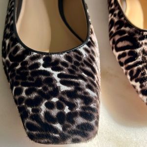 Veronica Beard Allison Ballet Leopard Print Calf Hair Flats Size 11